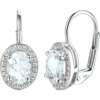 Náušnice Gems Elegantní náušnice s pravým bílým topazem