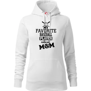 Dámská mikina My favorite baseball player - DAD / MOM - Mikina dámská Cape s kapucí - S ( Bílá )