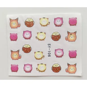 Vodolepky na zdobení nehtů - Kulatá zvířátka SY-106