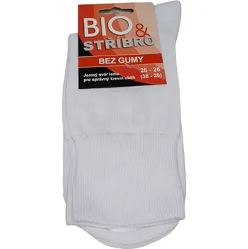 Pánské ponožky Zdravotní ponožky bez gumy s jemným lemem a vysokým obsahem bavlny - barva bílá 38-39