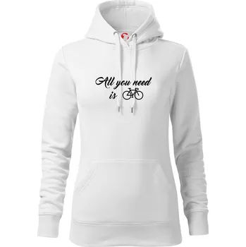 Dámská mikina All you need is bike - Mikina dámská Cape s kapucí - XS ( Bílá )