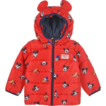 Kojenecká bunda Dětská zimní bunda MICKEY MOUSE červená Velikost: 68