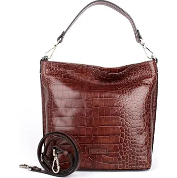 Kabelka Gianni Conti Luxusní hnědá kožená kabelka na rameno/crossbody no. 028 hnědá