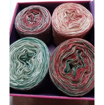 Příze Vánoční merino 3-nitka 4x300m (Duhová krabička Vánoční merino)