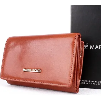 Peněženka Malá hnědá luxusní kožená peněženka Marta Ponti no. 806