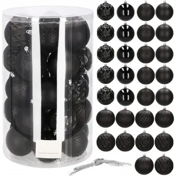 Vánoční ozdoba Springos CA0877 8 cm černé 30 ks