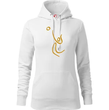 Dámská mikina Volejbal zlatá - Mikina dámská Cape s kapucí - XL ( Bílá )