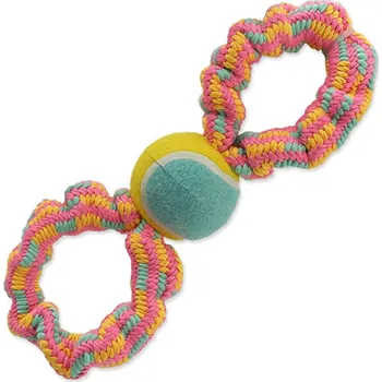 Hračka pro psa Dog Fantasy Přetahovadlo osmička + tenisák vzor 1, 27cm
