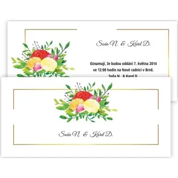 Svatební dekorace Obdélníkové svatební oznámení SO-003-02 (210x99)