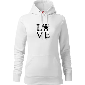 Dámská mikina Love sauna - Mikina dámská Cape s kapucí - XS ( Bílá )