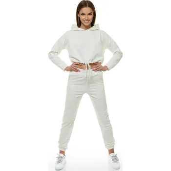 Dámská móda Ozonee Dámská dvoudílná tepláková souprava Cian ecru S