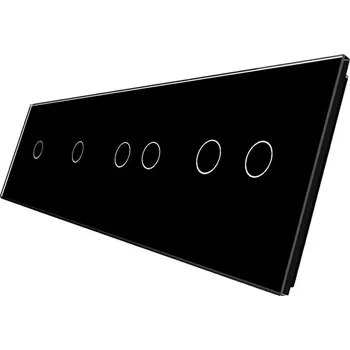 vypínač WELAIK čtyřnásobný panel vypínače skleněný 1+1+2+2 - černý