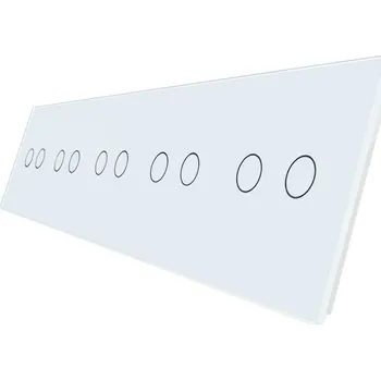 vypínač WELAIK pětinásobný panel vypínače skleněný 2+2+2+2+2 -bílý