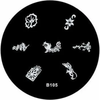 Razítkovací destička na nehty – ORNAMENTY B105 (Kovová destička na razítkování nehtů)