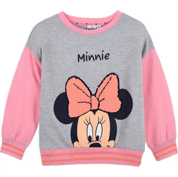Dívčí mikina Dívčí mikina DISNEY MINNIE s mašlí s překlápěcími flitry šedá Velikost: 116