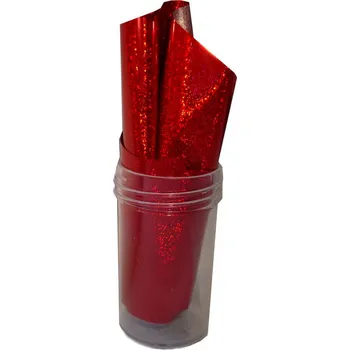 Zdobící fólie na nehty - Red Glitter č. 29