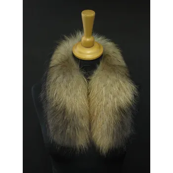 Špongr Krátká kožešina na kapuci z mývalovce 6053 NATUR - 60 cm KRÁTKÝ