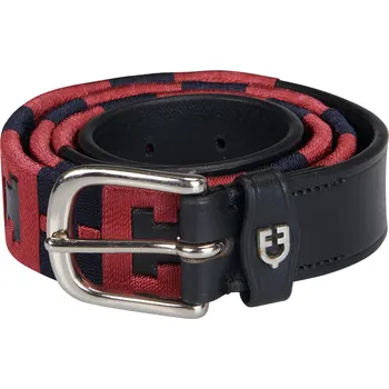 Opasek EQUESTRO Pásek kožený Polo H Equestro, black/blue/burgundy Délka: 70 cm