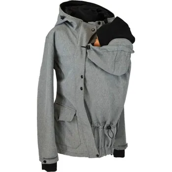 Šátek na nošení dítěte Shara Softshellová bunda zimní, jednobarevná - přední nošení Velikost: L, Vzor: šedá žíhaná