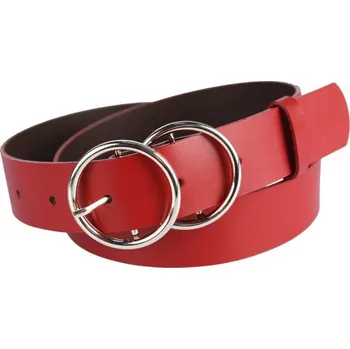 Opasek Dámský červený kožený opasek 635 (Dámský opasek do kalhot)