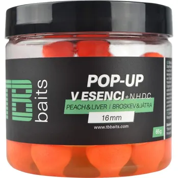 Nástraha TB Baits Boilie Pop-Up Orange Peach Liver + NHDC 16mm