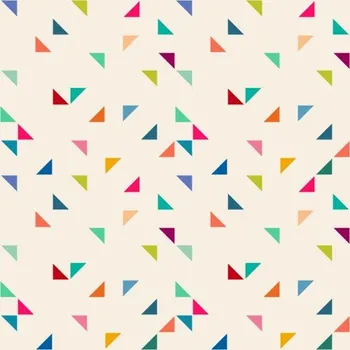 Impregnovaná látka kočárkovina, barevné trojúhelníčky, látka, metráž