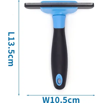 Kartáč pro zvířata Vyčesávací hrablo 13,5x10,5cm - modrá