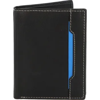 Peněženka Pánská kožená peněženka černá - Diviley Rangan R Blue černá