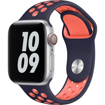 Řemínek na hodinky AW Sportovní řemínek na Apple Watch - Modro-lososový Šířka uchycení řemínku: 38/40/41/42mm, Délka řemínku: Pánský - M/L (15 - 21cm), Barva: Modro-lososový IR-AWSPRT17