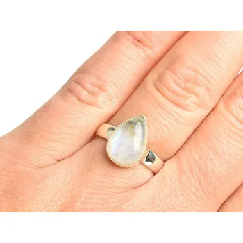 Prsten Měsíční kámen ve tvaru slzy prsten Ag 925/1000
