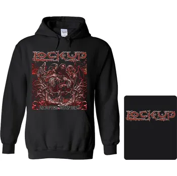 Pánská mikina mikina s kapucí Lock Up Necropolis Transparent