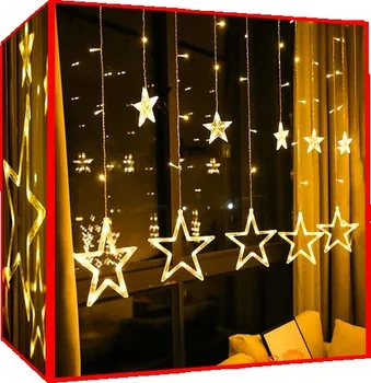 Vánoční osvětlení Iso Trade ISO14747 světelný závěs hvězdy 138 LED teplá bílá