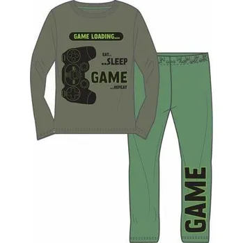 Chlapecké pyžamo FASHION UK Pyžamo GAME khaki, vel. 134