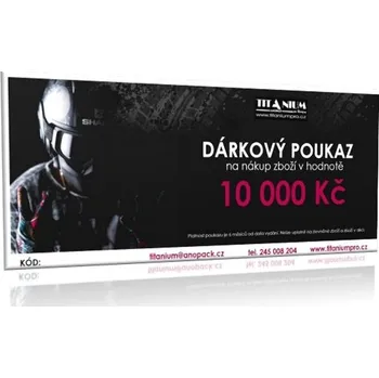 Dárková visačka TITANIUM pro Racing Dárkový poukaz v hodnotě 10000 Kč