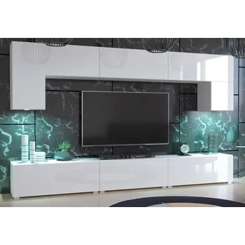 Obývací stěna Ral Obývací stěna DOVER 6, 273 cm - Bílý lesk