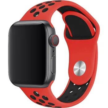 Řemínek na hodinky AW Sportovní řemínek na Apple Watch - Červeno-černý Šířka uchycení řemínku: 44/45/46/49mm, Délka řemínku: Pánský - M/L (16 - 21cm), Barva: Červeno-černý IR-AWSPRT67