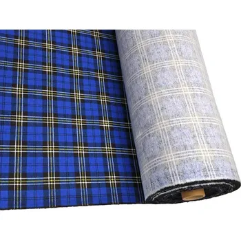 Mirtex Látka FLANEL 165/A2 kostky černo-modro-žluté metráž