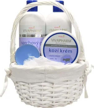 Kosmetická sada Vivaco Kozí mléko v proutěném košíku dárkové balení