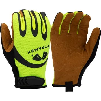 Moto rukavice Pyramex GL104HT rukavice STRAP | LEATHER | HIVIS Velikost: XXL (11)