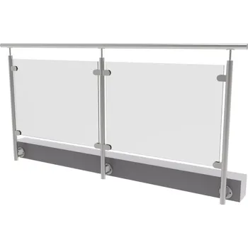 Nerezové zábradlí se skleněnou výplní, boční kotvení - 2786x1000mm