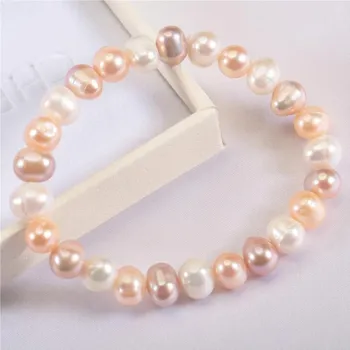 Náramek Náramek z pravých říčních perel Runa, mix růžovo fialová