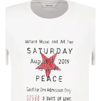 Pánské tričko Zadig&Voltaire Tričko TED SATURDAY | Barva:bílý | Velikost:S