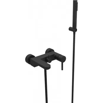 Vodovodní baterie BESCO Nástěnná vanová baterie DECCO Černá s příslušenstvím BABWDSCZ