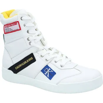 Pánské pantofle CALVIN KLEIN JEANS Kůžoné tenisky | Barva:bílý | Velikost:40