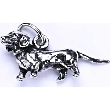 Přívěsek Stříbrný přívěsek pes 3D jezevčík - P303 (Stříbrný jezevčík přívěsek pes)