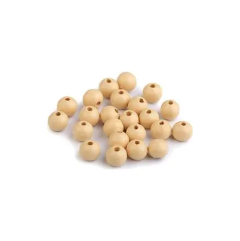 Dětské navlékací korálky Dřevěné korálky Ø 10 mm - béžová