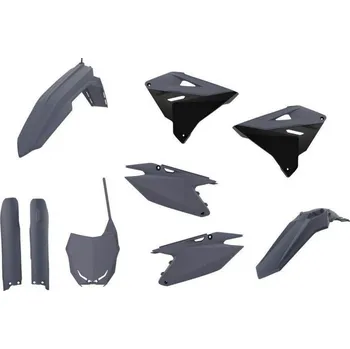 POLISPORT kompletní plasty SUZUKI RM 125/250 RESTYLING se startovním číslem, barva, barva šedá NARDO GREY SUZUKI RM 125 rok 01-07