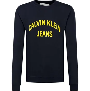 Pánská mikina CALVIN KLEIN JEANS Mikina INSTITUTIONAL CURVED LOGO | Barva:tmavě modrá | Velikost:L