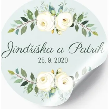 Svatební dekorace Svatební nálepka bílé růže