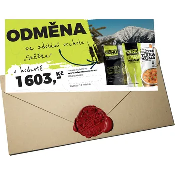 Dárkový potravinový koš Dárkový poukaz "Sněžka" - 1 603 Kč Forma: Dárkový poukaz